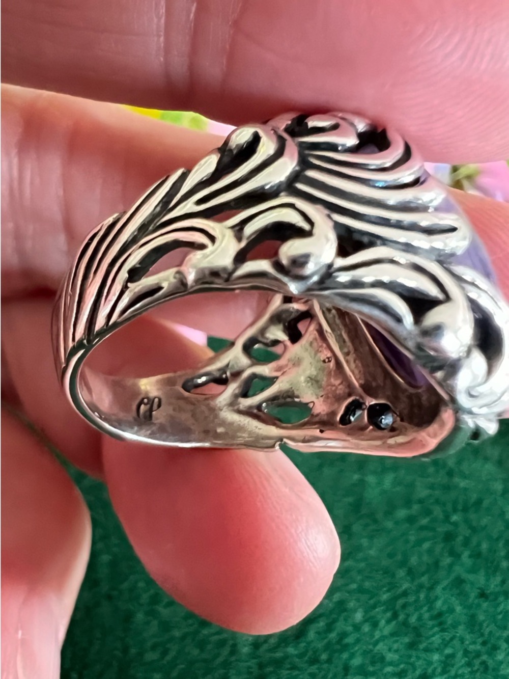 Carolyn Pollack Sterling Silver Charoite Ring - Picture 7 of 10